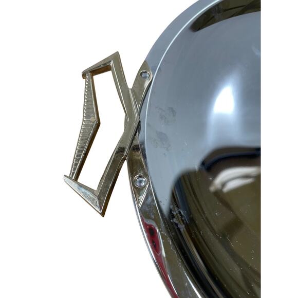 Kromex Round Metal Aluminum Chrome Service Tray 14 Inch Good Used Condition - Picture 4 of 7